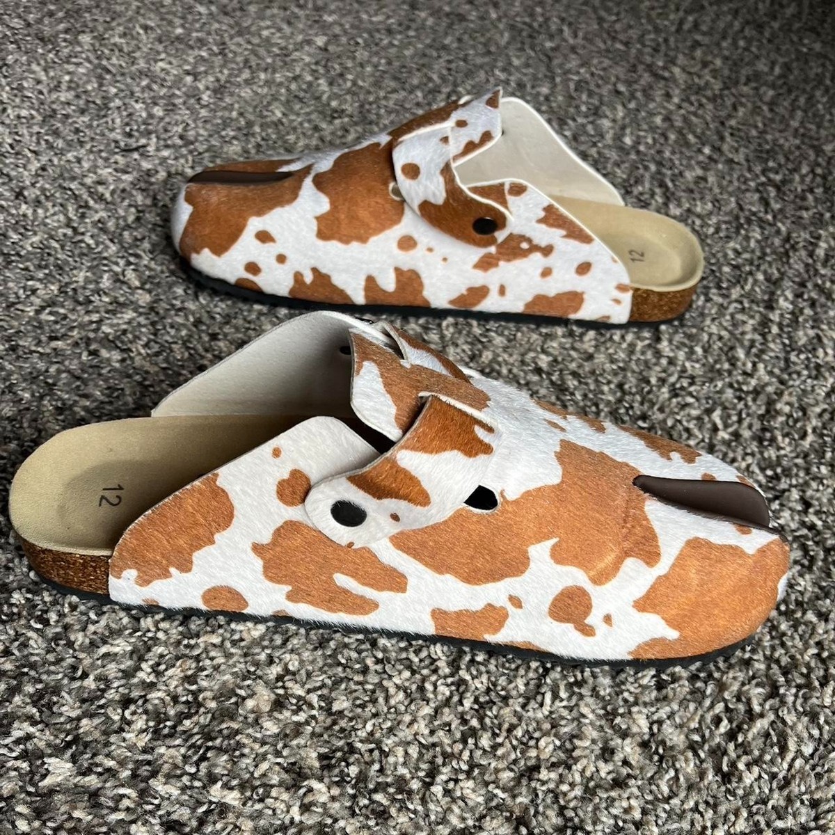 Worst Case Cow Print Tabi Clogs 12M/14W Japanese Kawaii 