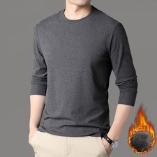Mens Long Sleeve Thermal Shirt Crew Neck Warm Activewear Pullover Tops