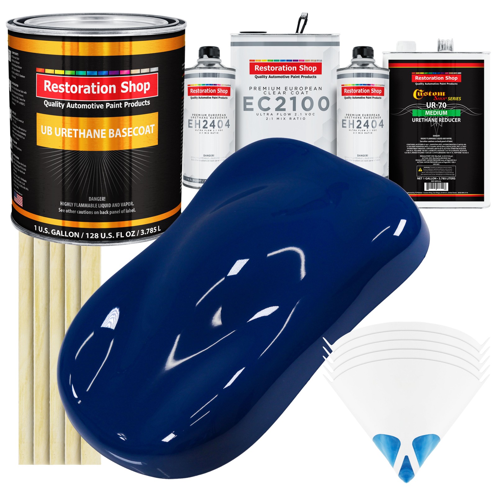 Marine Blue Automotive Paint Urethane Basecoat Gallon Kit & European Clear Coat