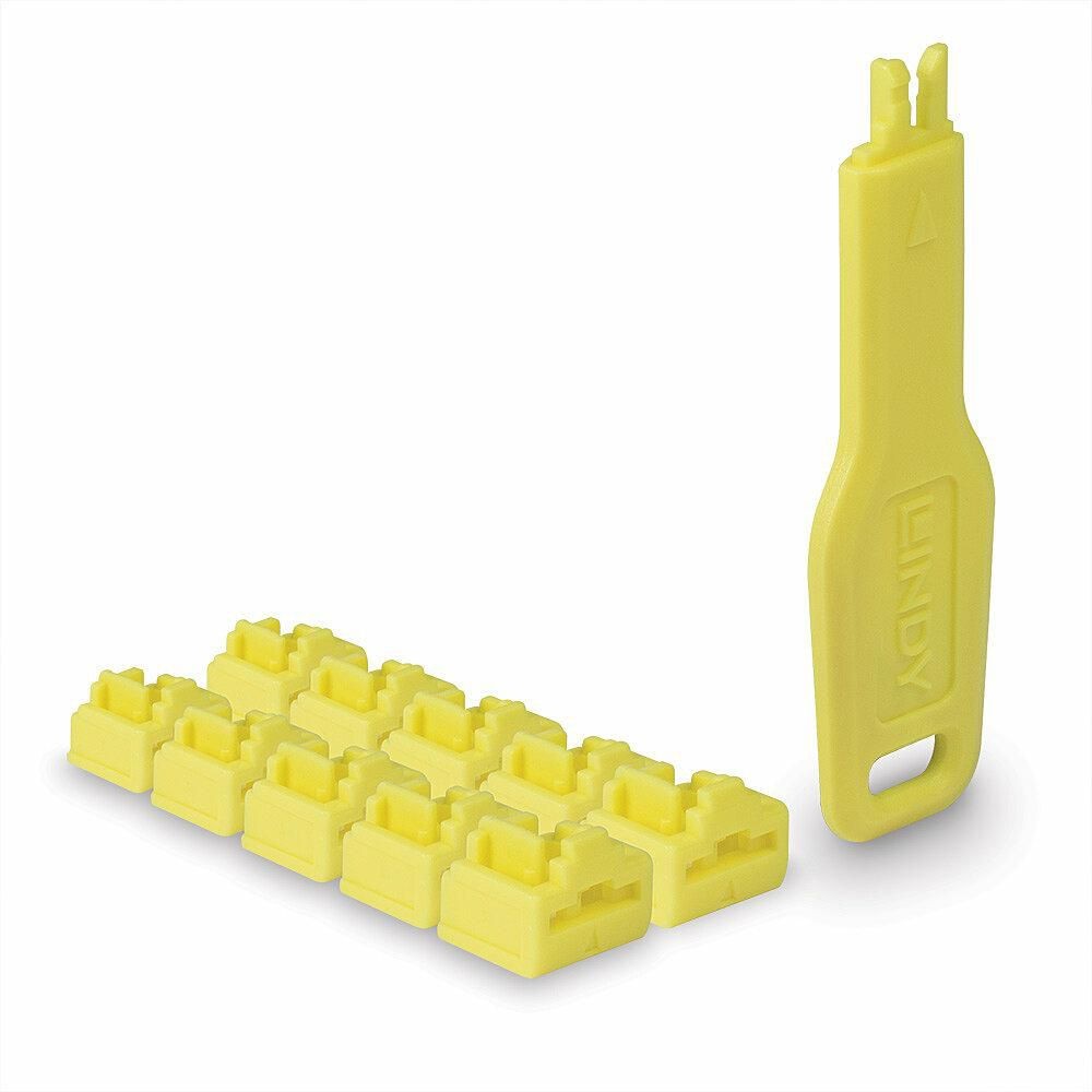 Lindy 47900 RJ45 Port Locks Yellow. 10x +