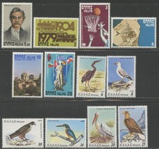 GREECE Sc#1295-1300, 1313-1318 1979 Anniv. & Birds Complete Sets OG Mint NH