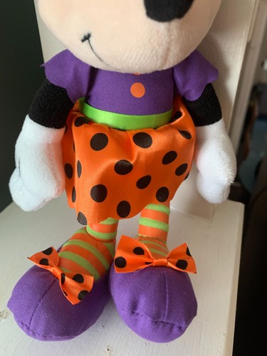 Disney Minnie Mouse 10" Halloween Peluche Peluche Bambola Pois Fiocco - Foto 7 di 15