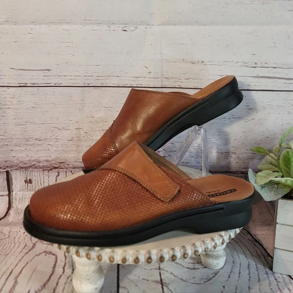 Clarks Collection Patty Tanya Mujer Marrón Sin Cordones Zueco Zapatos Mula Foto 4 de 4