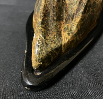 Japanese Viewing Stone Suiseki Twin Peak Mountain Landscape Green