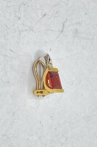 14K Yellow Gold Garnet & Sapphire Single Earring Scrap for Parts 1.6g