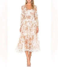 Zimmermann Oleander Floral Crinkled Slouch Silk Midi Dress Size 0 (4)