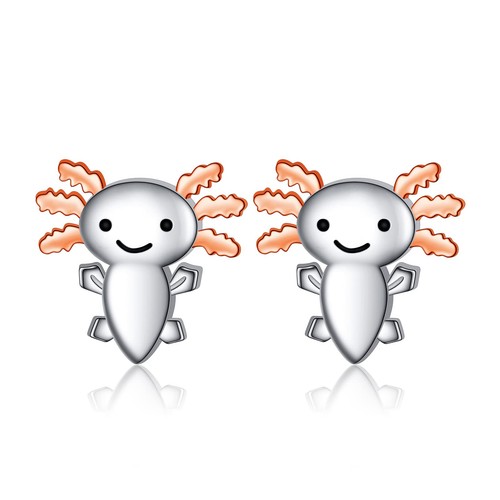YueYuan Axolotl Oorbellen voor dames, 925 sterling zilver, schattig dier, hypoallergeen, meisjes, oorstekers, tieners, Kerstmis, verjaardag, jubileum, sieraden, geschenken voor dochters, zussen