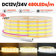 12V 24V COB LED Strip Light IP67 Waterproof COB Lights 480Leds Flexible LED Neon