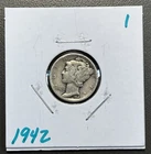 1942 - 10C Mercury Dime / 90% Silver Coin.