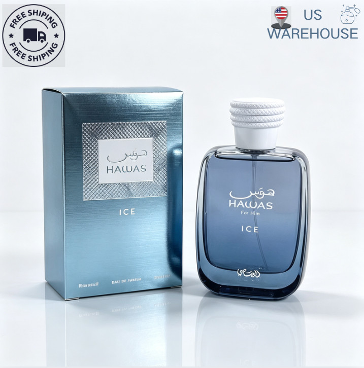 Rasasi Hawas Ice For Him Eau de Parfum Long Lasting Men Perfume New Sealed