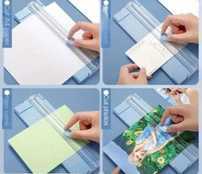 A3/A4 Mini Photo Paper Cutter Guillotine Ruler Home Office  Card Trimmer Blue