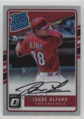 2017 Donruss Optic Rated Rookies Signatures Holo Prizm Jorge Alfaro Auto RC 07ke