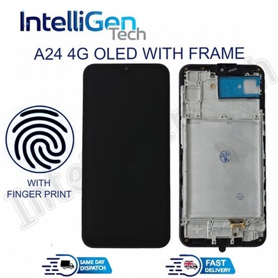 For Samsung Galaxy A24 4G SM-A245F OLED LCD Display Touch Screen Digitizer Frame