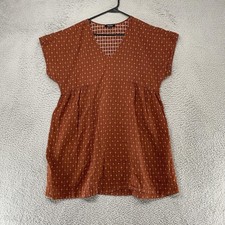 Madewell Dress Womens Large Dolman Rust V-Neck Popover Relaxed Jacquard