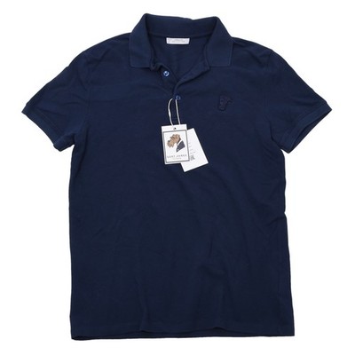 VERSACE COLLECTION Poloshirt Gr M Navy Medusa Logo Slim Herren