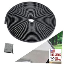32.8ft 10m Car Door Edge Guards Black Rubber, No Glue, U 32-4/5Ft black