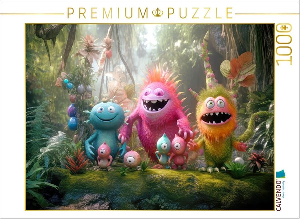 Calvendo Puzzle Monster Party In The Jungle | 1000 Pieces, Finished Size 25.2 ×-image