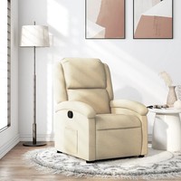 Cremefarbener Relaxsessel Stoff Sessel Mit Liegefunktion