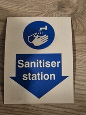 2 x Viking Hand Sanitiser Station Blue Arrow Sign