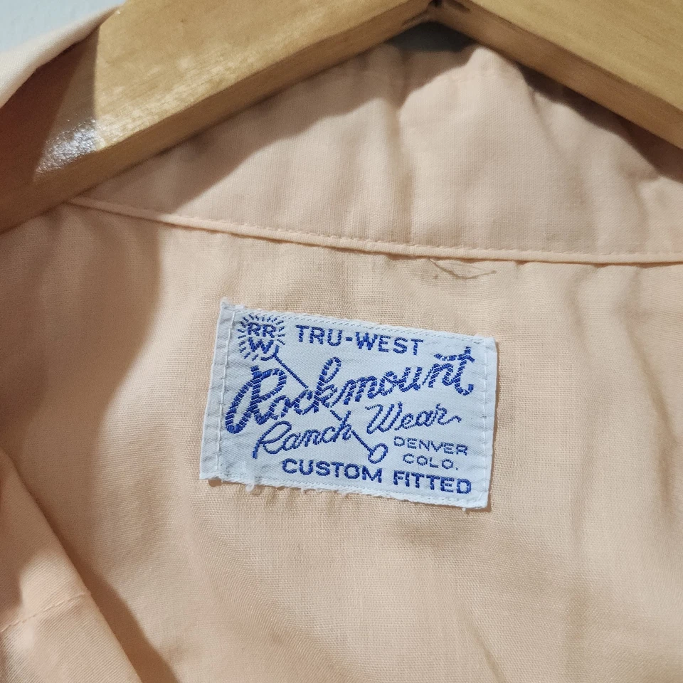 Vaquero de rodeo occidental vintage años 60 Rockmount Ranch Wear Pearl Snap para hombre grande Foto 4 de 4