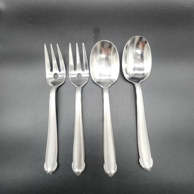 Mikasa CLASSICO SATIN 18/10 Stainless 4 PIECE HOSTESS SERVING Fork Spoon