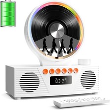 Portable CD Player for Home Decor, CD Player with Speakers, Bluetooth/Battery/Re