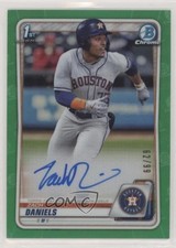 2020 Bowman Draft Chrome Picks Green Refractor 62/99 Zach Daniels Auto 7i2