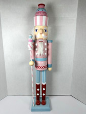 Pastel Candy Nutcracker 24 in Pink Blue Glitter Christmas Decor Sweet Shoppe