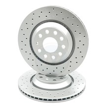 FOR VW GOLF R 2.0 R 2013-2020 CROSS DRILLED REAR BRAKE DISCS PAIR 310mm COATED