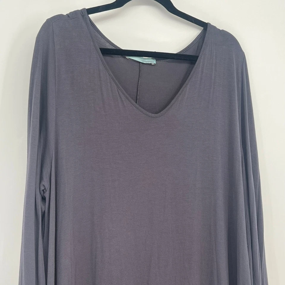 Top túnica para mujer CHATOYANT gris pizarra con flecos 3X Western Whimsigoth Rodeo Foto 3 de 4