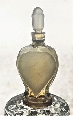 VINTAGE RUSSIAN DZINTARS RIGAS CERINI FROSTED TREE LEAVES PERFUME BOTTLE