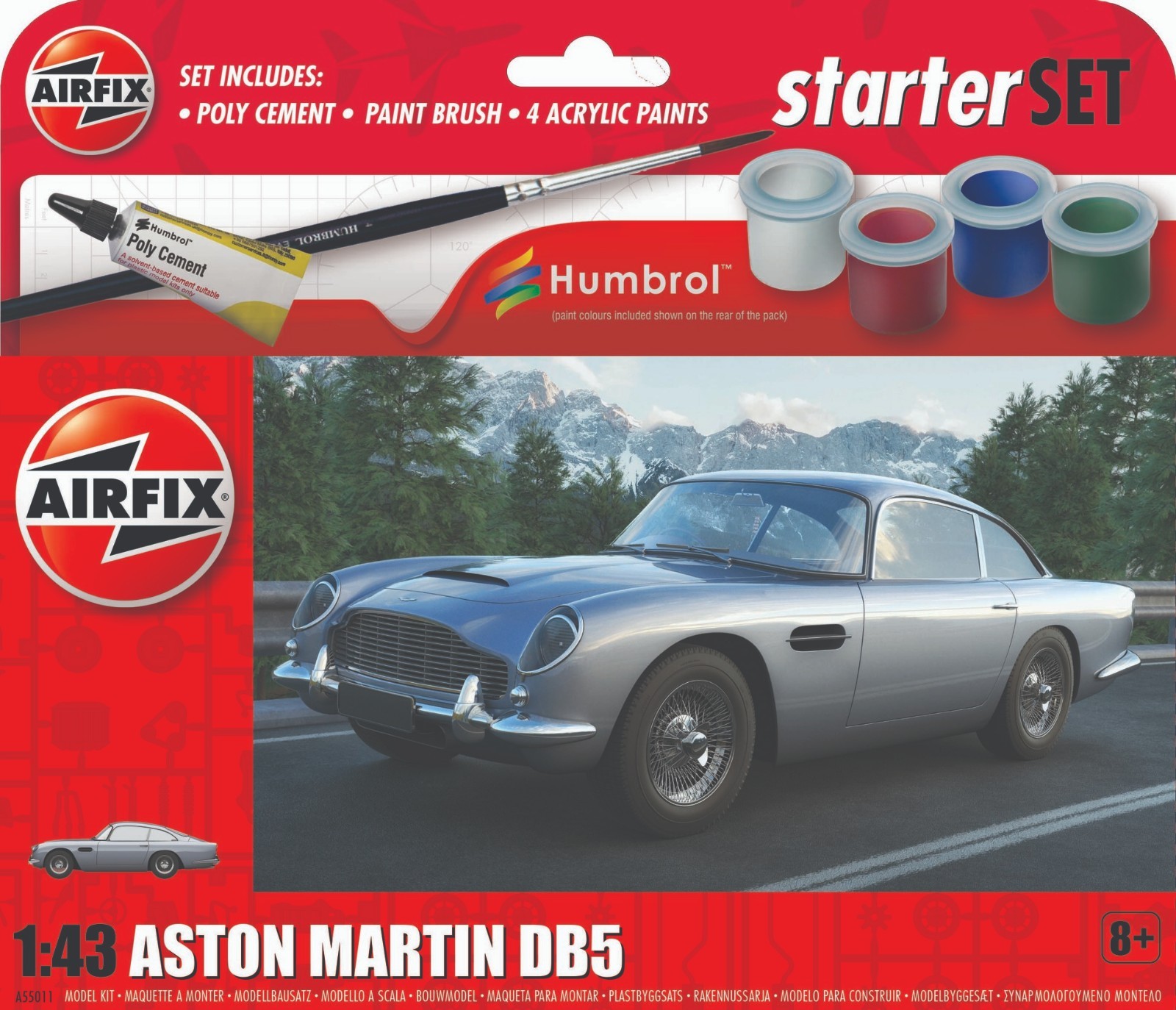 Airfix A55011 Starter Set - Aston Martin DB5 1:43 - Plastic Kit