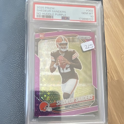 2025 Panini Prizm Rookies Shedeur Sanders #302 Purple No Huddle /75 PSA 10