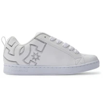 DC Shoes Women's Court Graffik Shoes White/M Silver - 300678-WM5, White/M Silver