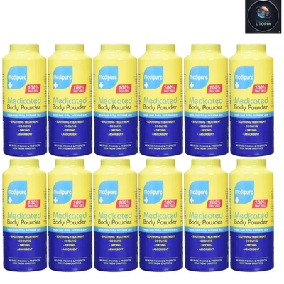 12 Pack Medipure Medicated Body Powder For Itchy Skin- 200gm Expiry 03/02/2026