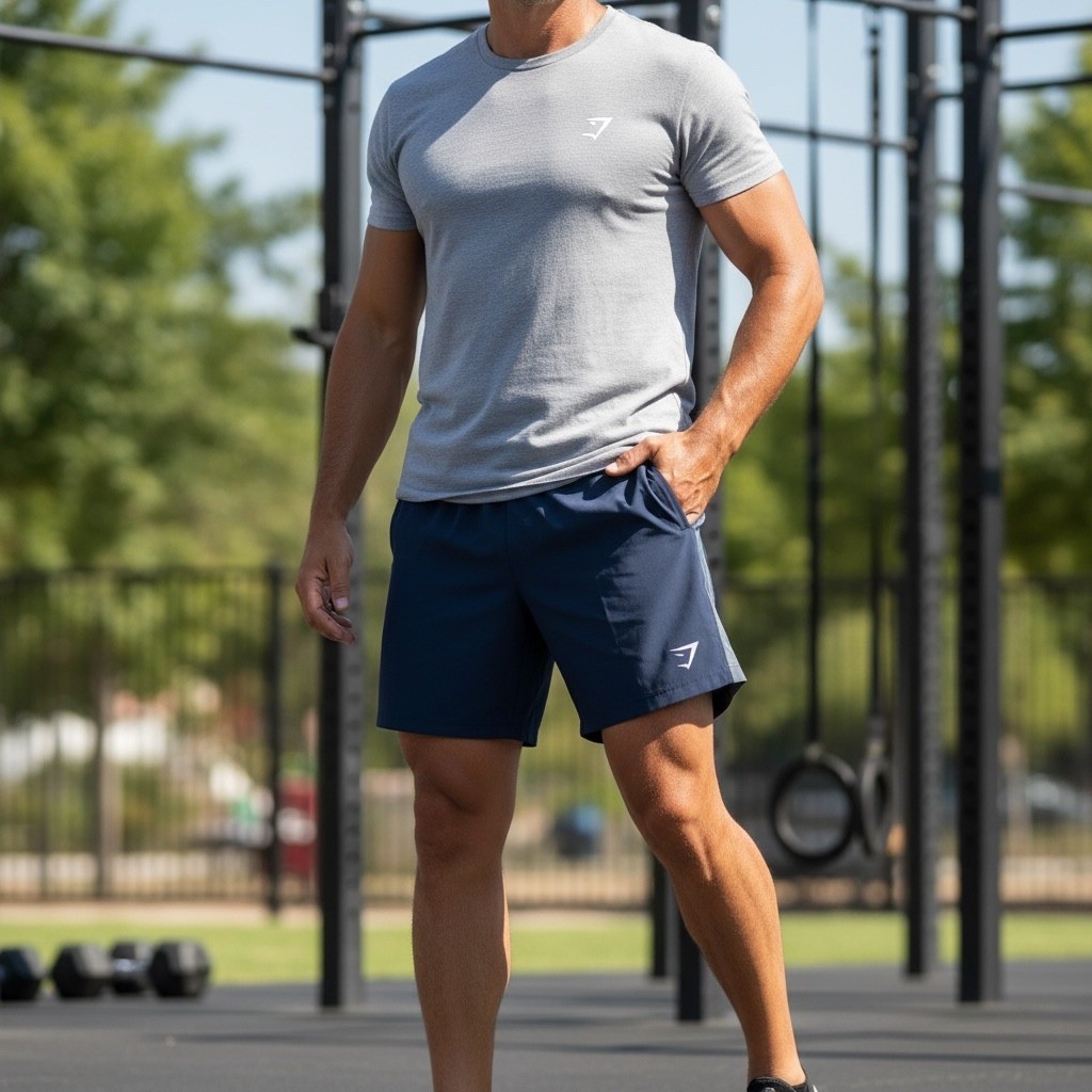 NWT Gymshark Sport Shorts Mens Large Navy Blue Teal Athletic Training Gym - New