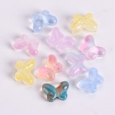 10pcs 10x14mm Butterfly Shape Lampwork Glass Loose Beads For Jewelry Making Lot
