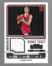 GRADEY DICK 2023-24 PANINI CONTENDERS ROOKIE TICKET JERSEY CARD #RTS-DIC