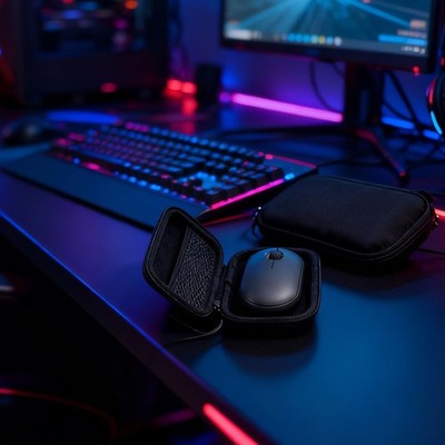 Wasserdichte Aufbewahrungstasche mit Netztasche für Logitech Pebble M350 Maus