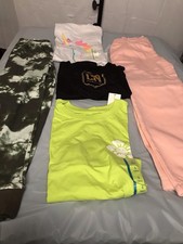 Five Piece Girls Large Mix Bundle, Featuring Two Pairs Of Bottoms, Three Tops  