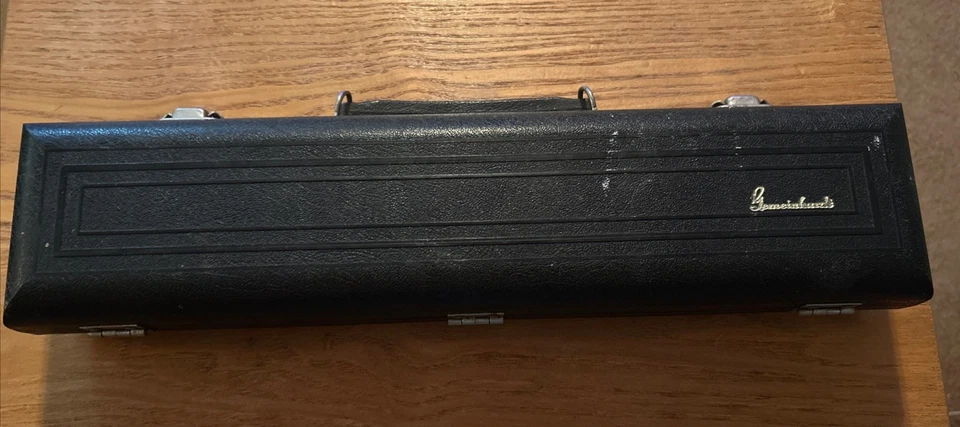 Communhardt Elkheart Ind. Flauta de plata de ley M3S 634628 con estuche, EE. UU. Foto 2 de 4