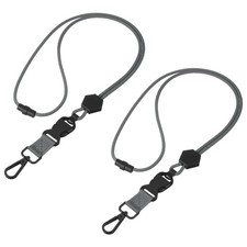 2Pcs Heavy Duty Breakaway Lanyard, Adjustable Neck Lanyard, Gray