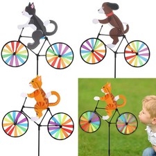 Windspinner Fahrrad Mit Tier – Metall, 64 Cm Hoch, Für Garten-Deko
