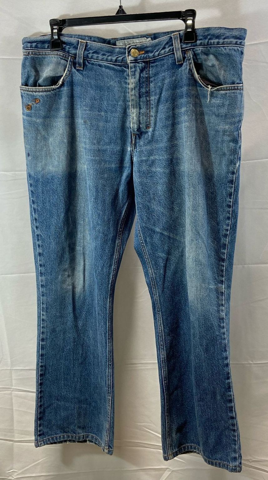 Pantalone jeans dritto Yves Saint Laurent uomo blu bootleg taglia 54