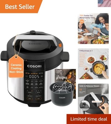 Pressure Cooker 6QT, Stainless Steel, 9-in-1 Multi Cooker, 12 Safety Features...