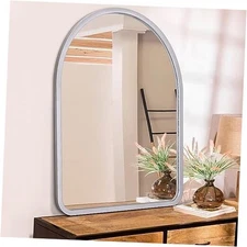 Large Arched Mirrors for Wall Wooden Framed Vintage Rustic 20"x16" Silver