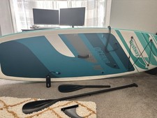 Inflatable SUP Set with Paddles Blue/White & Ring Electric Paddleboard Pump