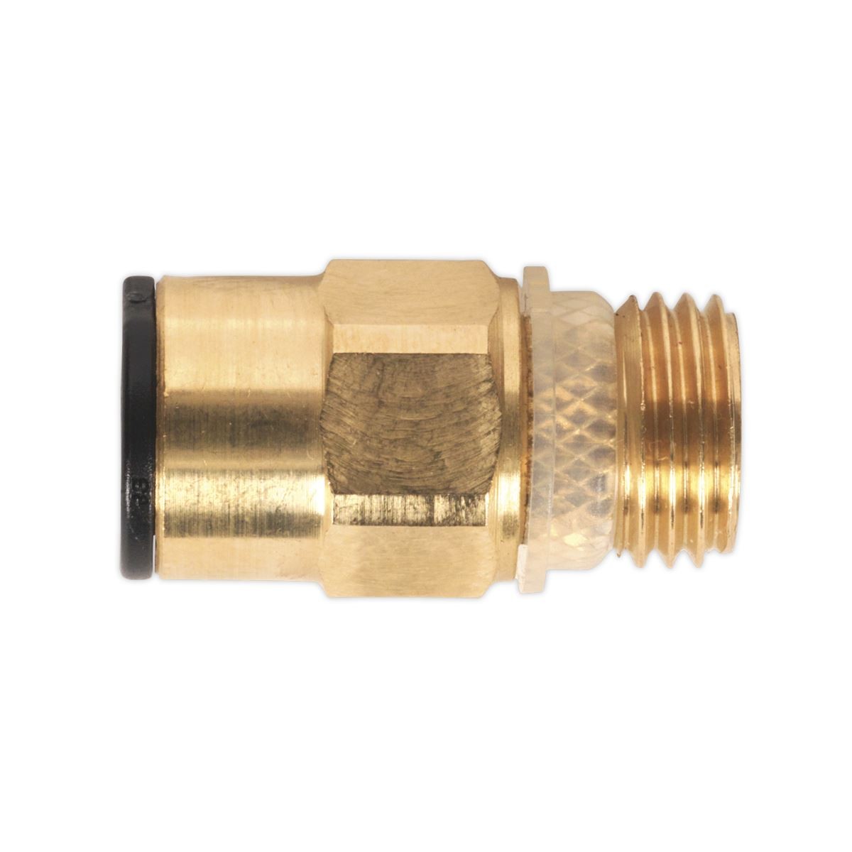 Sealey Brass SuperThread Straight Adaptor 8mm x 1/4""BSP 2Pc Speedfit JGBC814