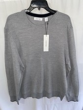 NWT Calvin Klein Crew Neck Sweater Heroic Grey Heather Mens XL