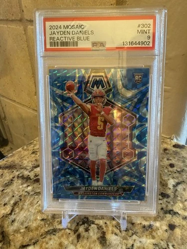 2024 PANINI MOSAIC REACTIVE BLUE #272 JAYDEN DANIELS ROOKIE RC PSA 9